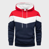 Stylischer herren-hoodie mit verstellbarer kapuze - Niels – Rot und Blau