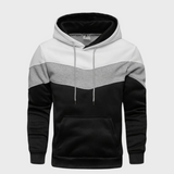 Stylischer herren-hoodie mit verstellbarer kapuze - Niels – Weiß und Schwarz