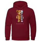 Rodney – teddy-knochen-hoodie – weinrot