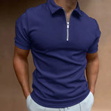 Emil Kurzarm-Poloshirt mit Reißverschluss – Dunkelblau