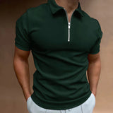 Emil Kurzarm-Poloshirt mit Reißverschluss – Grün