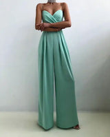 Eleganter ärmelloser Damen-Overall – Grün