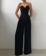 Eleganter ärmelloser Damen-Overall – Schwarz