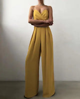 Eleganter ärmelloser Damen-Overall – Gelb