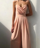 Eleganter ärmelloser Damen-Overall – Aprikose