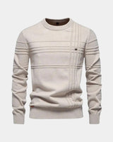 Nikolaj | Herren Baumwollpullover – Klassischer Baumwolle Pullover Herren – Beige