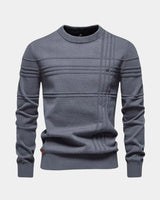 Nikolaj | Herren Baumwollpullover – Klassischer Baumwolle Pullover Herren – Dunkelgrau