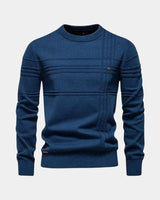 Nikolaj | Herren Baumwollpullover – Klassischer Baumwolle Pullover Herren – Blau