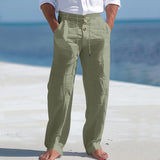 Nilo | Leichte Leinen Sommerhose – Olivgrün