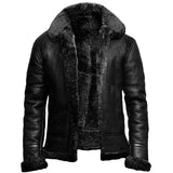 Noah | Elegante Lederjacke für Herren Mit Fell Winter – Schwarz