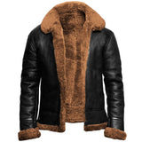 Noah | Elegante Lederjacke für Herren Mit Fell Winter – Braun