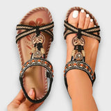 Arlena | Bohemian Sandalen mit orthopädischer Unterstützung – Karamell