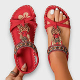 Arlena | Bohemian Sandalen mit orthopädischer Unterstützung – Rot