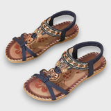 Arlena | Bohemian Sandalen mit orthopädischer Unterstützung – Marineblau