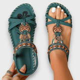 Arlena | Bohemian Sandalen mit orthopädischer Unterstützung – Dunkelgrün