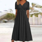 Katerielle | Stilvolles Midi-Kleid – Schwarz