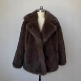 Katharina Kunstfelljacke Oversized – Braun