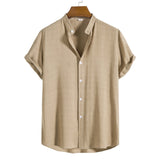 Tobias Kurzarmhemd mit Modernem Kragen – Beige