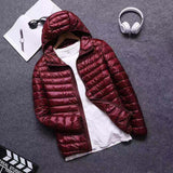 Lambert Pufferjacke mit Kapuze – Burgund