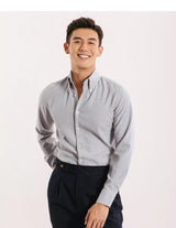 Serge Button-Down-Hemd mit klassischem Schnitt – Blau-Grau