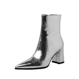 Inez Metallic-Stiefeletten – Silber
