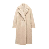 Teddiza – langer teddymantel für damen im trend – Beige