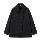 Jacqueline Asymmetrischer Mantel – Schwarz