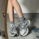 Alora Mesh-Sneaker mit dicker Sohle – Silber