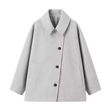 Jacqueline Asymmetrischer Mantel – Grau