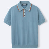 David Strick Poloshirt mit Kontrastkragen – Blau