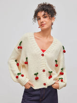 Emeline Kirsche Strickjacke – Beige