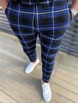 Herren-Hose mit feinem musterbild | klarer linienstil – Blau