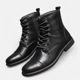 Stilvolle Herrenstiefel aus hochwertigem Kunstleder – Schwarz