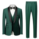 Herren Klassisch Hochzeitsgast Anzug | Slim Fit – Grün / 3 Pcs Satz