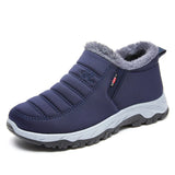 Winterschuhe Herren | Slip-On Stiefel Knöchelhoch Niedriger Schnitt – Blau