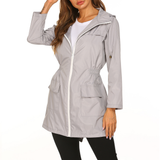 Regenjacke Damen Lang Mit Kapuze | Wetterfest & Kombinierbar – Grau