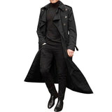 Herren eleganter Trenchcoat mit modernem Schnitt Aliams – Schwarz