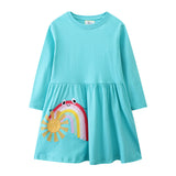 Mädchen Tüllkleid mit verspieltem Regenbogen-Motiv Drune – Grau