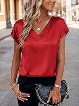 Damen Satinbluse Drune – Rot