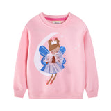 Mädchen Sweatshirt mit verspieltem Prinzessinnen-Motiv Drune – Orange