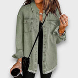 Karela – Klassische Jeansjacke – Olivgrün