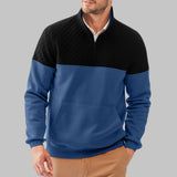 Herren gemütlicher Fleece-Pullover mit Stehkragen Aliams – Blau
