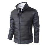 Herren-Steppjacke mit Langarmstruktur | gleichmäßige Steppung – Dunkelgrau