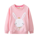 Mädchen Sweatshirt mit niedlichem Hasenmotiv Drune – Türkis