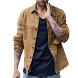 Herren Suede-Lederjacke im modernen Schnitt Aliams – Braun