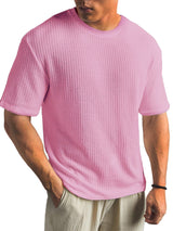 Kasper Strukturiertes Kurzarmshirt – Rosa