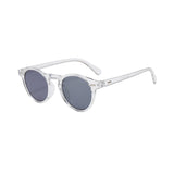 Runde Sonnenbrille mit halbtransparenter Fassung für Herren | Ideal für den täglichen Gebrauch im Freien – Transparent