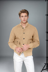 Herren modische Chino-Jacke mit praktischen Taschen Aliams – Khaki