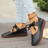Damen Retro Dirndl Schuhe | Runde Spitze – Schwarz