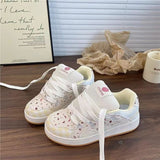 Damen modische Sneakers mit robustem Obermaterial und einzigartigem Design Drune – Preiselbeere